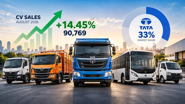 CV Sales August 2026: Retail Up 14.5%, Tata Leads with 33%