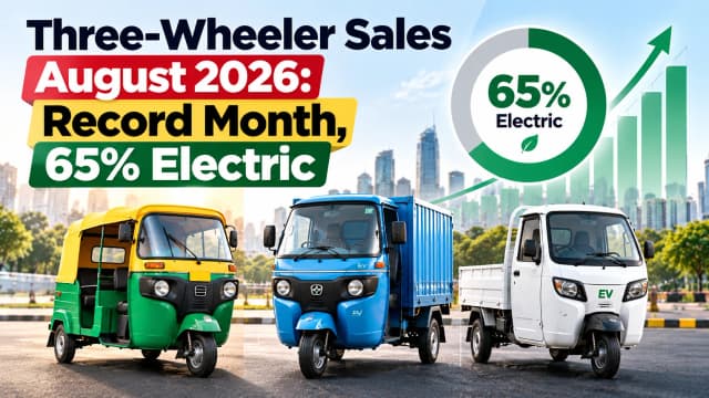 Three-Wheeler Sales August 2026: Record Month, 65% Electric